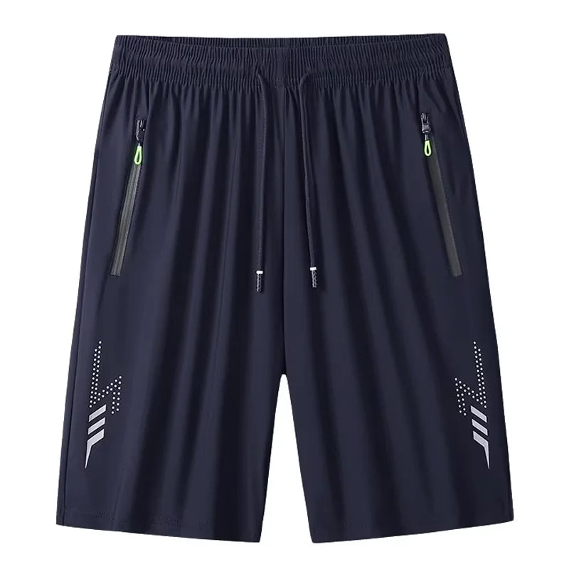 Summer Men's Shorts Cool Sportswear Running Sport Shorts Casual Bottoms Gym Fitness Training Jogging Short Pants Men Black Gray