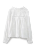 Vintage Embroidered White Blouse