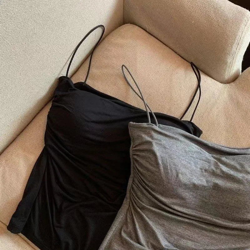 Women's Padded Tank Top With Thin Straps