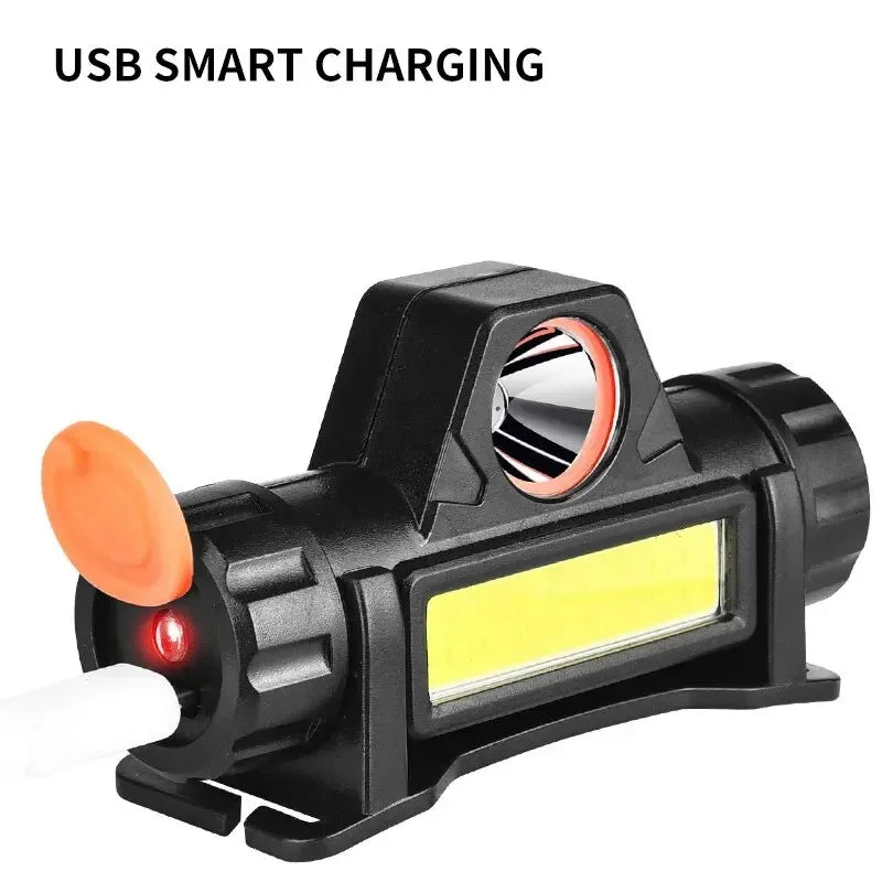 LED Head Mounted Magnetic Flashlight for Night Fishing - Outdoor Headlights with Long Battery Life Strong Light Charging