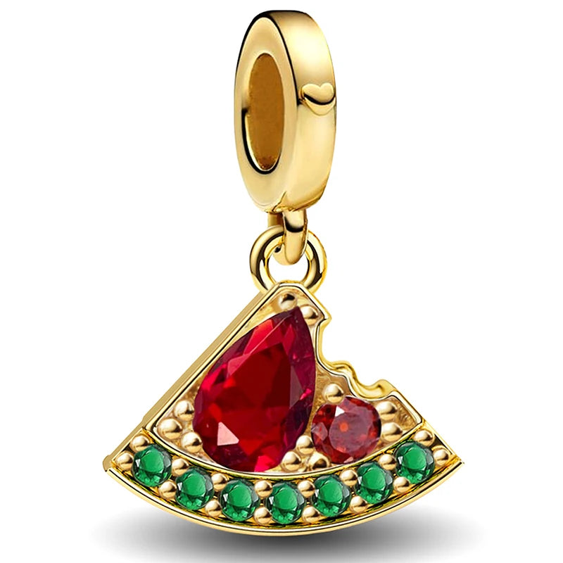 925 Silver Plated Cute Love Heart Firefly Golden Series Charms Bead Diy Bracelet Necklace Making Gift Of High Quality Jewelry