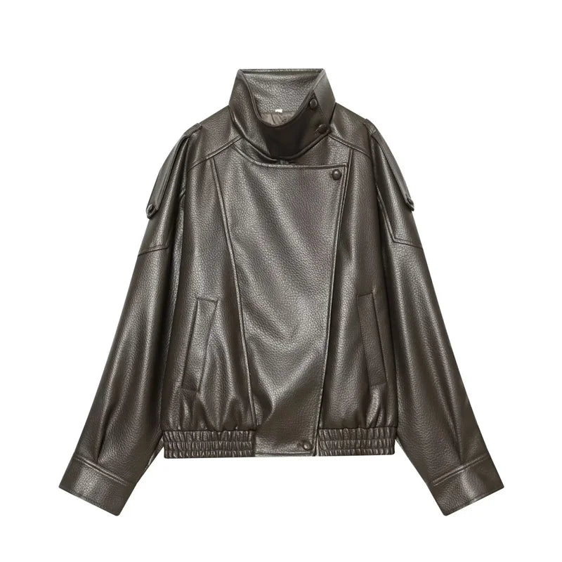 Women's Faux Leather Biker Jacket