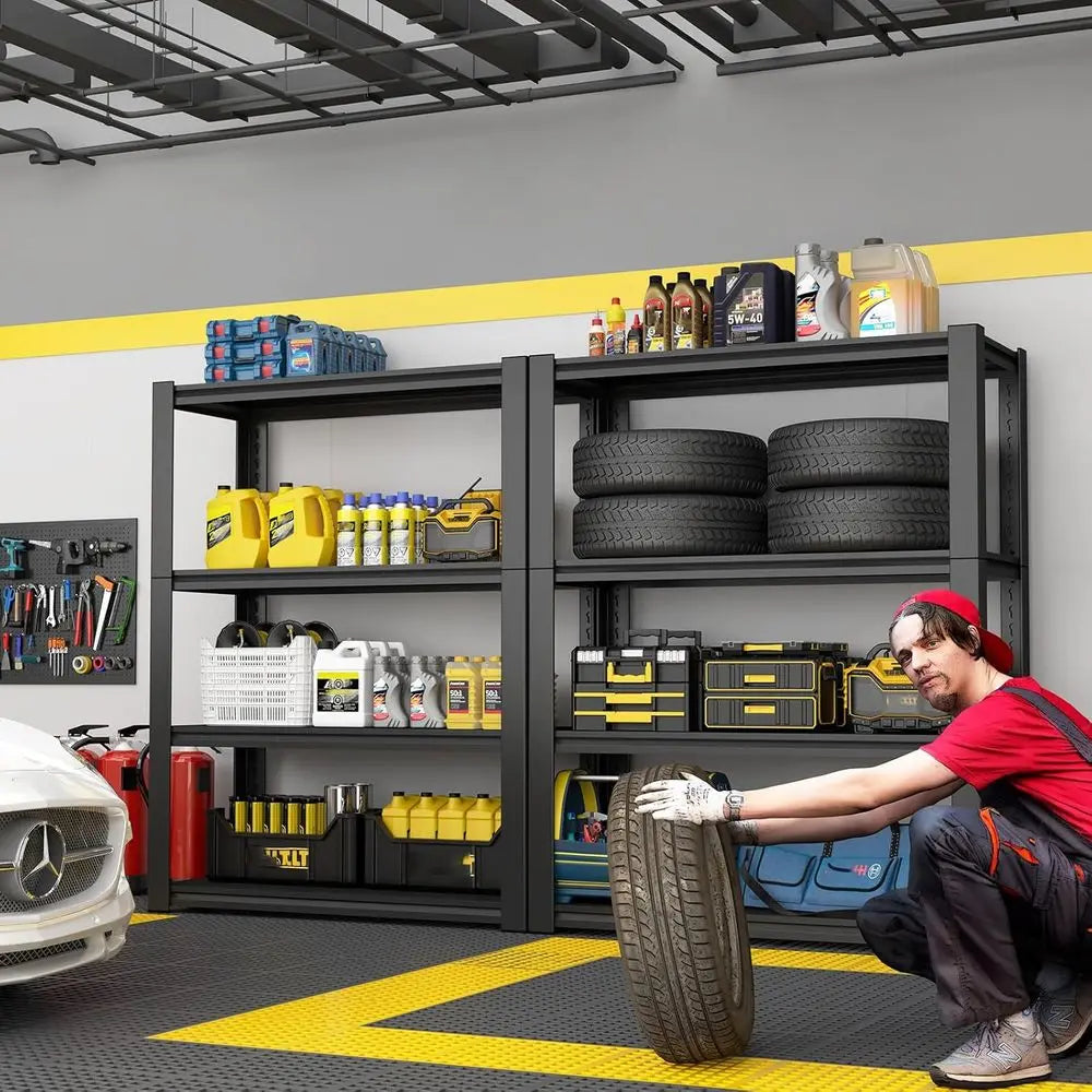 4-Shelf Heavy-Duty Metal Storage Rack, Holds 3000 lbs, 55.1x29.5x13.8 for Basement and Garage Organization