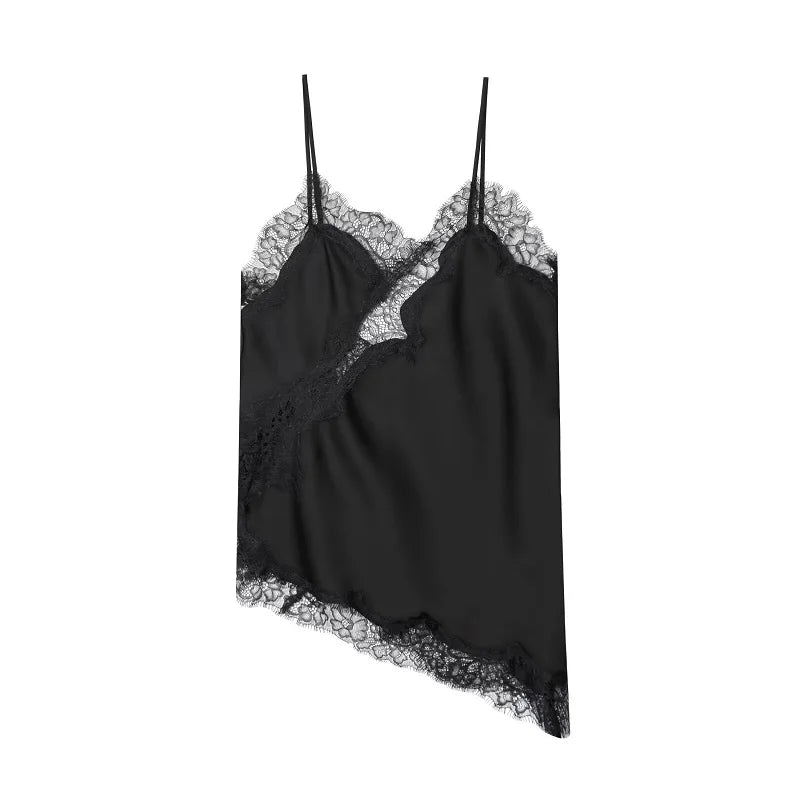Women's Lace Trim Backless Cami Top