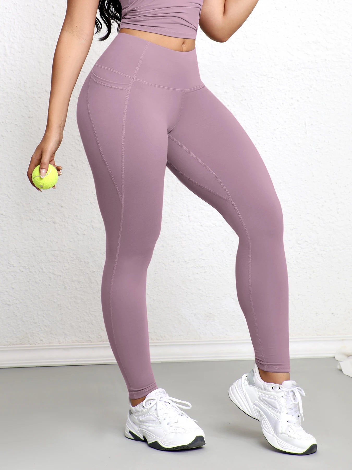 Women's High Waist Gym Leggings With Side Pockets
