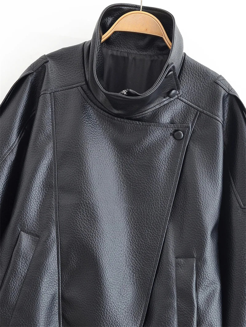 Women's Faux Leather Biker Jacket