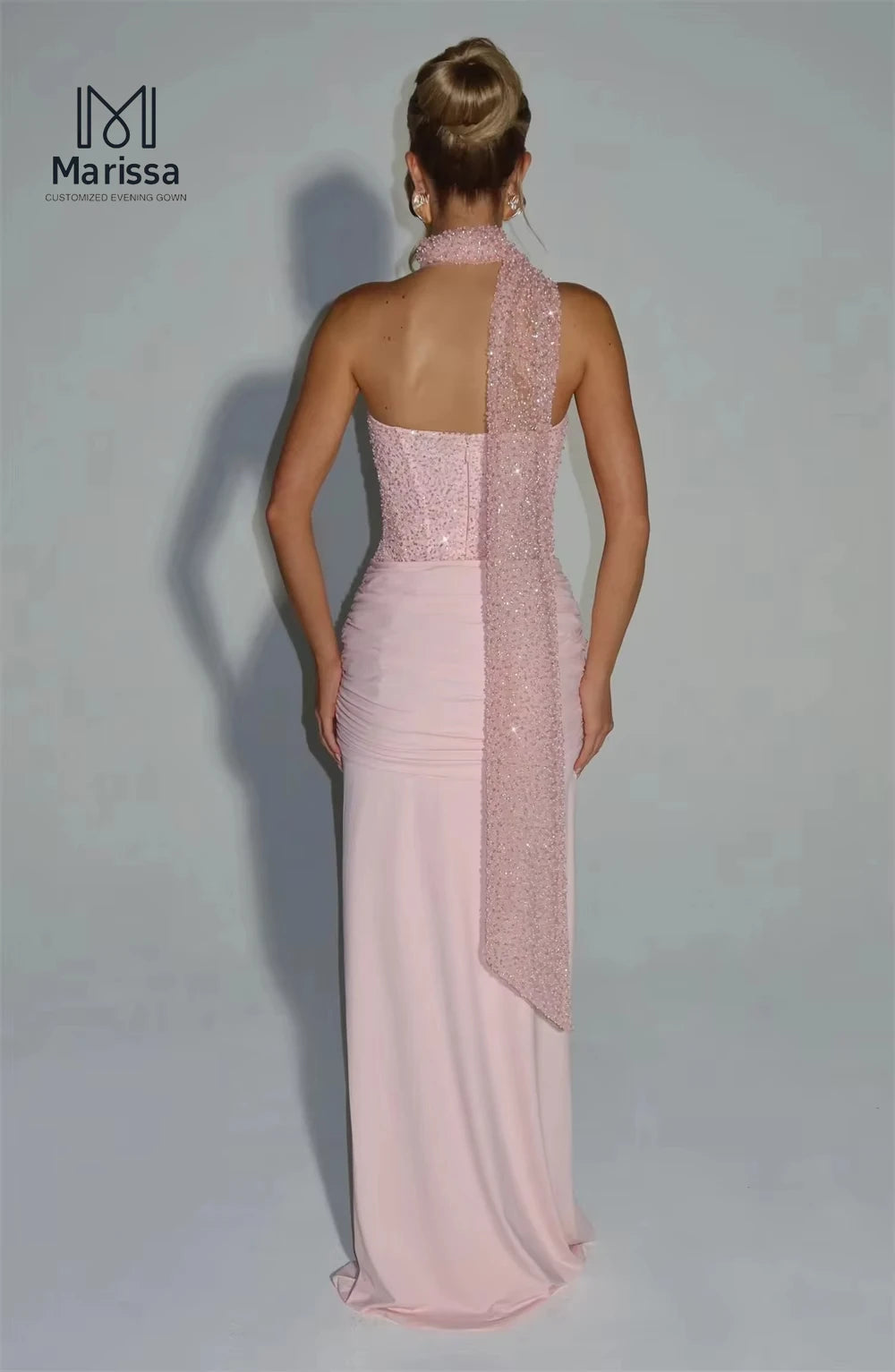 Marissa Long Fish Tail Ball Gowns Ribbon Evening Dresses Wedding Party Dress Custom Made Off-shoulder Dresses for Special Events