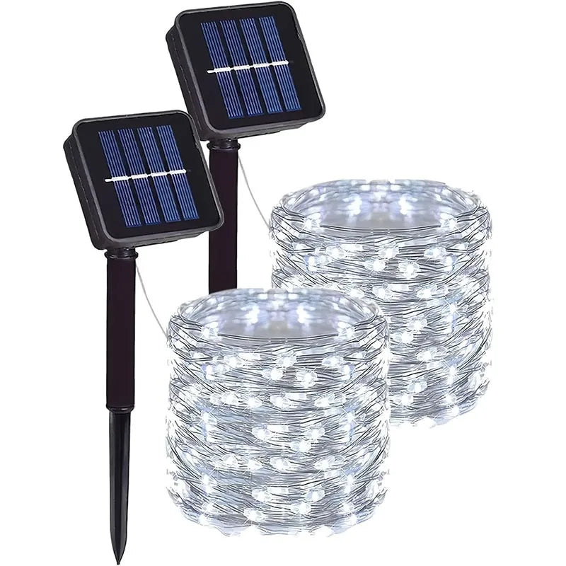 Fairy Lights Solar Garden Lights String Lights with 8 Modes Waterproof Wire Lights for Patio Yard Trees Christmas Party
