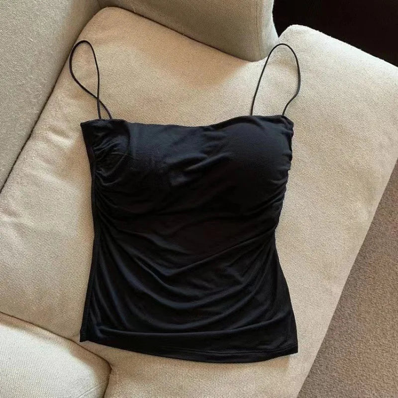 Women's Padded Tank Top With Thin Straps