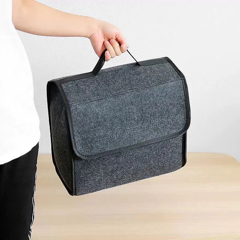 Felt Big Anti Slip Compartment Boot Storage Organizer Tool Car Trunk Organizer Soft Felt  Household Storage Box