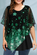 Women's Plus Size Floral Chiffon Blouse