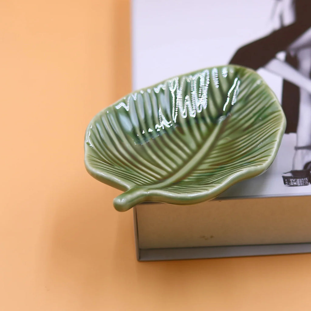 1Pcs Leaf-Shaped Jewelry Organizer Tray for Rings, Earrings, Bracelets & Keys‌ Storage Tray