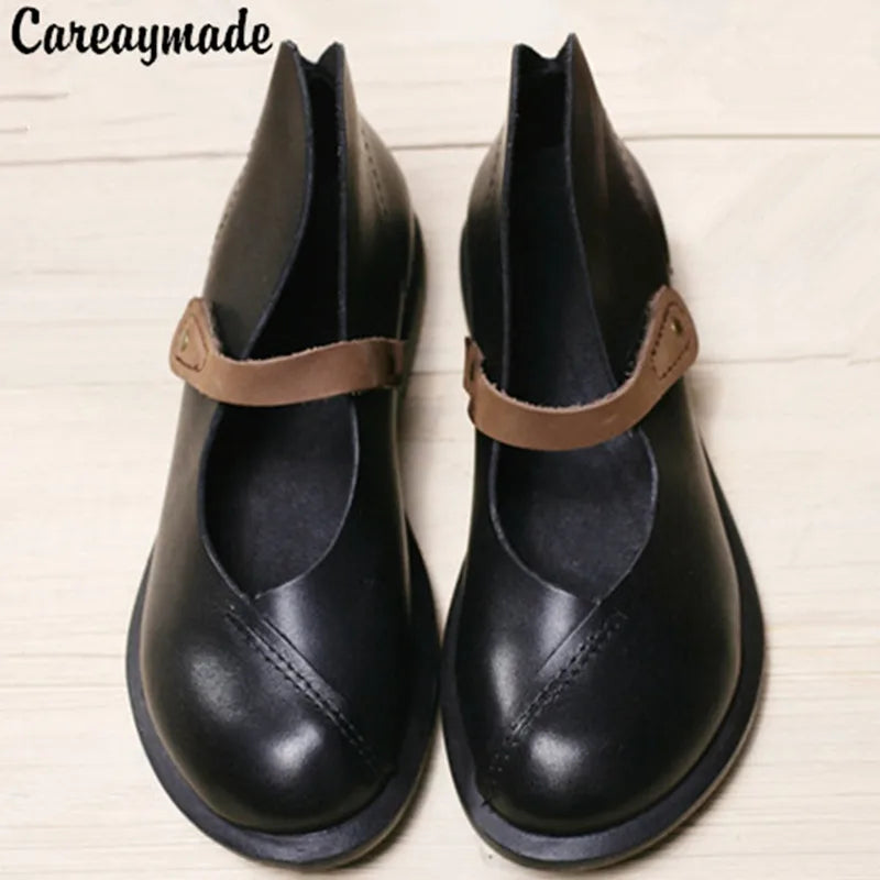 Careaymade-high quality Handmade 100% genuine leather women motorcycle shoes women Spring shoes big size Women Leisure Shoes