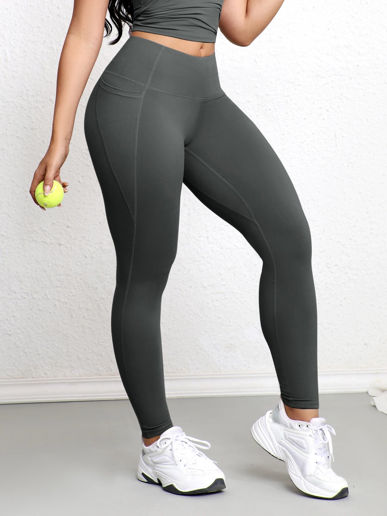 Women's High Waist Gym Leggings With Side Pockets