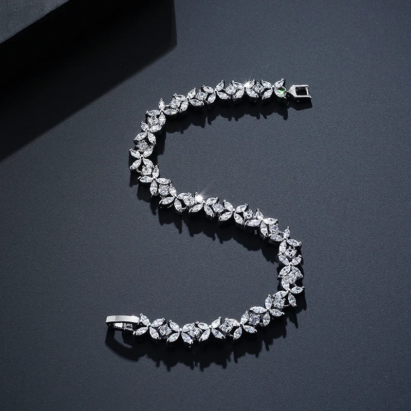 ZAKOL High Quality AAA Cubic Zirconia Tennis Bracelet Shiny Crystal Zircon Charm Bracelets Bridesmaid Jewelry Gift