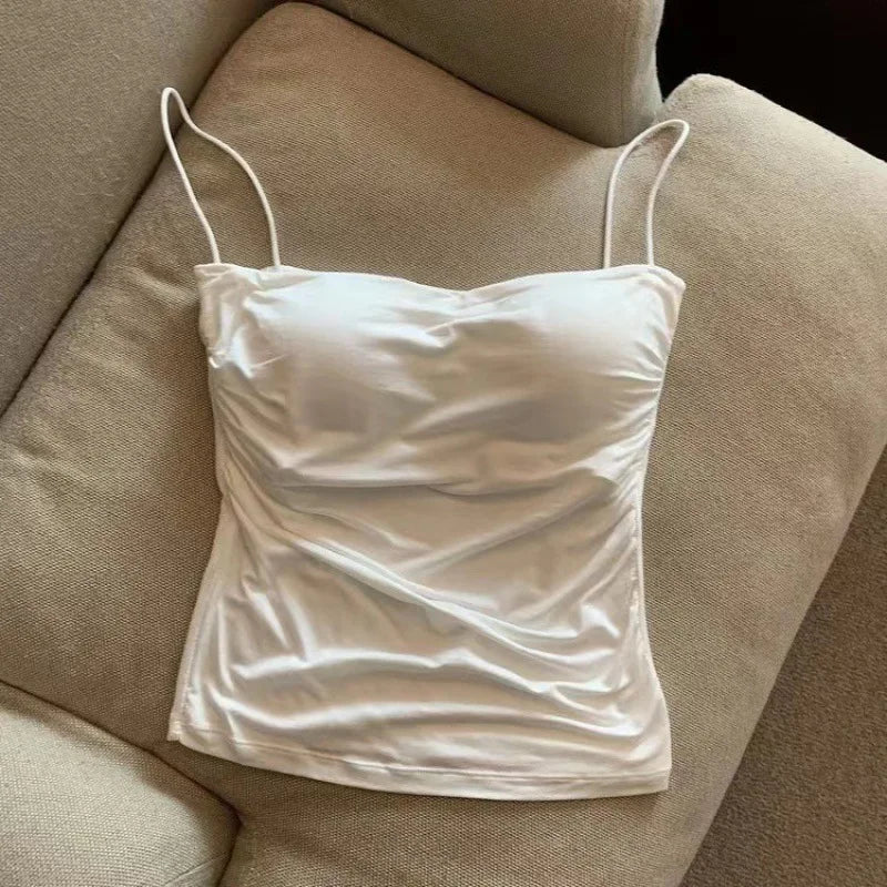 Women's Padded Tank Top With Thin Straps