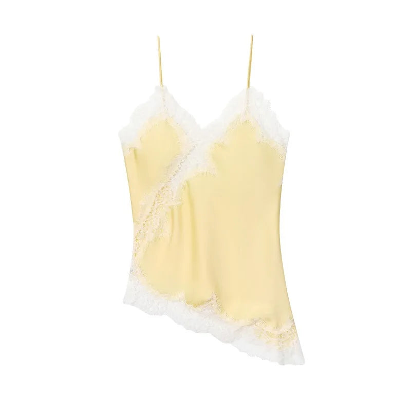 Women's Lace Trim Backless Cami Top