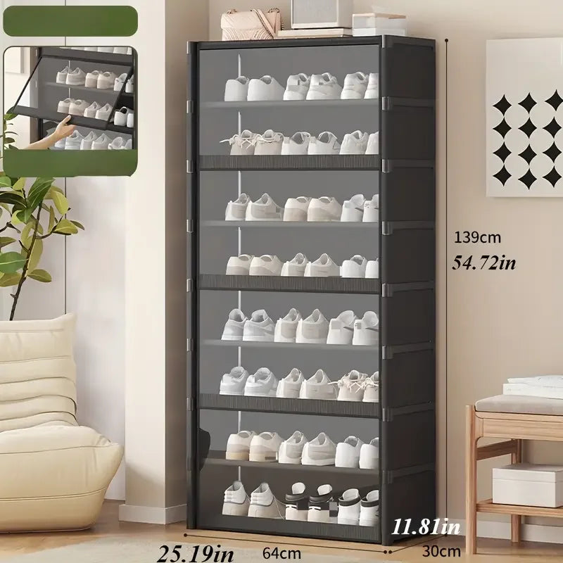 Customizable Level 5-9 Dustproof and Transparent Large-Sized Shoe Rack, Can Accommodate 12-24 Pairs of Shoes Shoe Shoe Cabinet