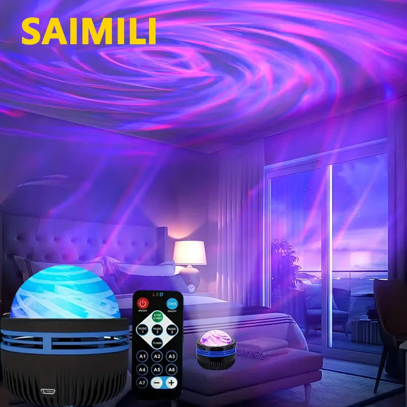 LED Galaxy Projector Night Light – Aurora Star Projector with Remote Control, 7 Color Modes & USB Powered
