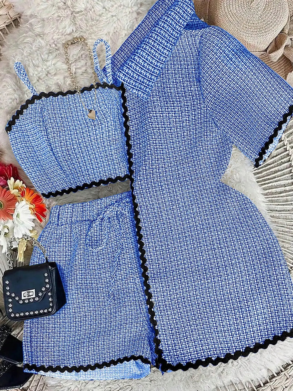 Women's Knit Cardigan & Shorts Set