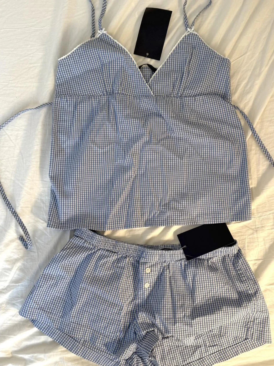 Plaid Cami & Shorts Lounge Set