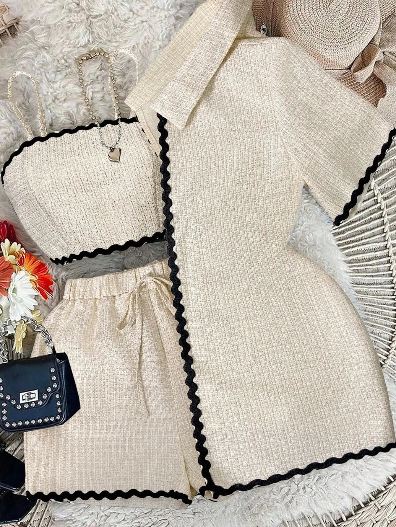Women's Knit Cardigan & Shorts Set