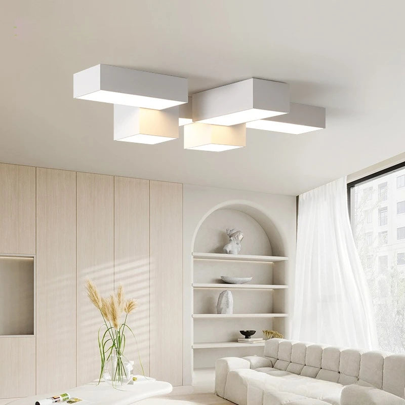 Geometric square living room light minimalist main light advanced sense creative ceiling light modern minimalist atmosphere