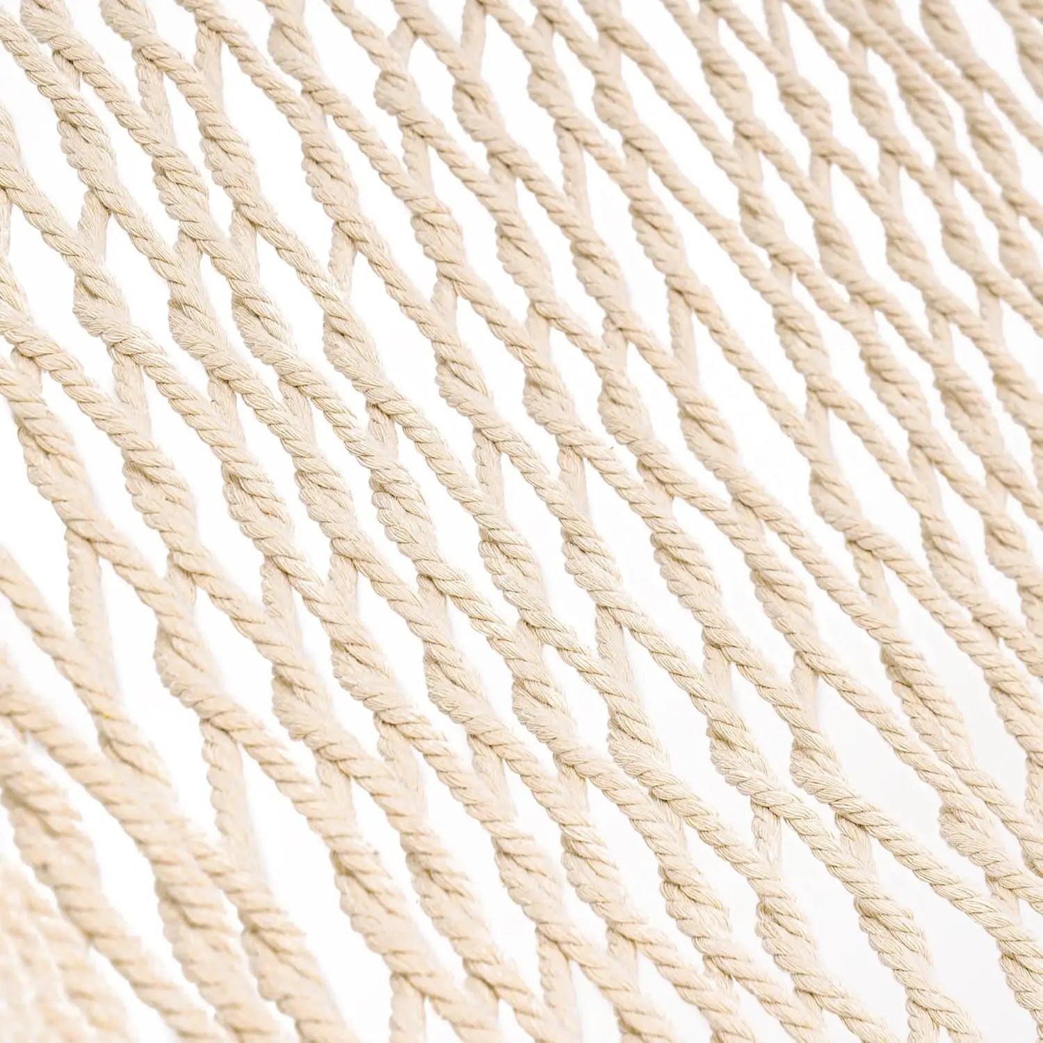 Double Rope Hammock for 2 Persons, Hand Woven Cotton with Spreader Bar and Straps, Max 450 Lbs, Natural Outdoor