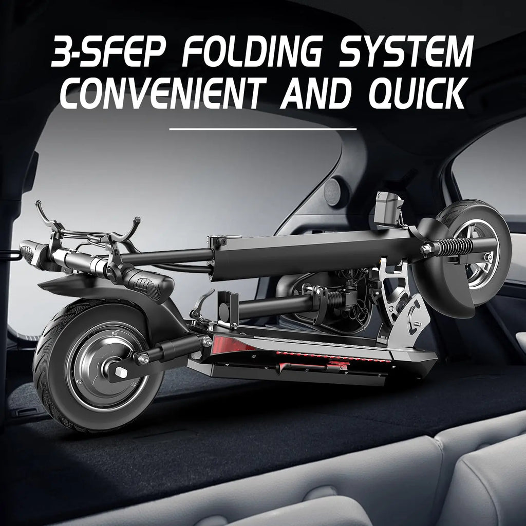 1200W Peak Dual Motor Electric Scooter with Seat, 48V 15AH 27 MPH,Up to 45+ Miles, UL2272 Certified Foldable, Customized