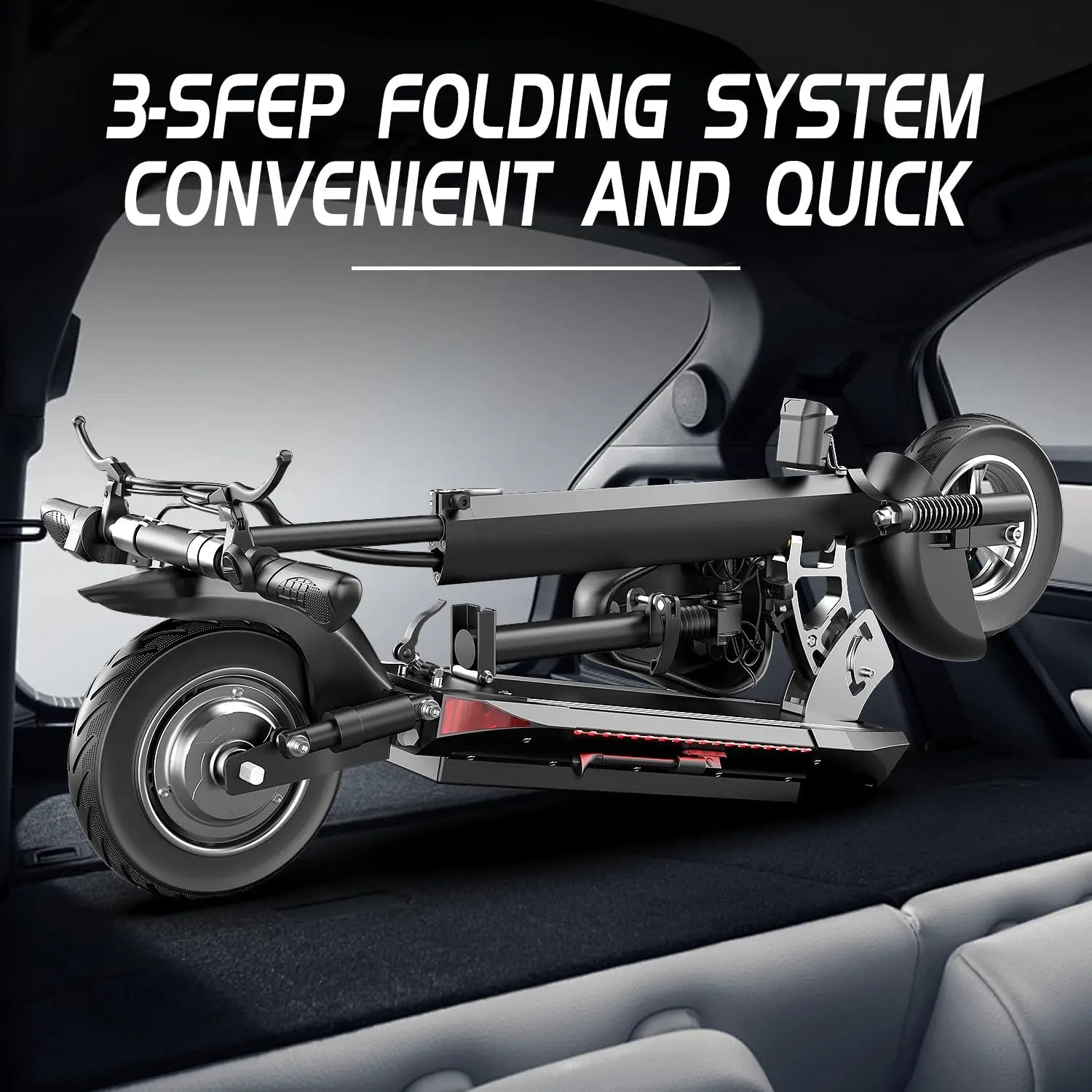 1200W Peak Dual Motor Electric Scooter with Seat, 48V 15AH 27 MPH,Up to 45+ Miles, UL2272 Certified Foldable, Customized