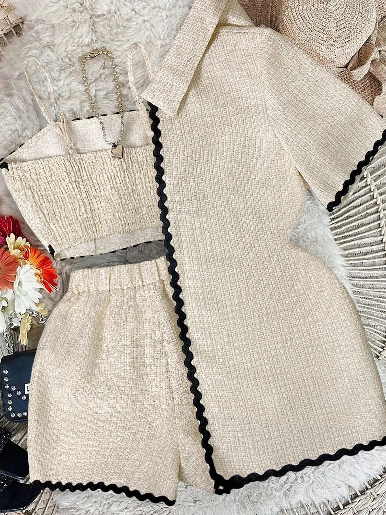 Women's Knit Cardigan & Shorts Set