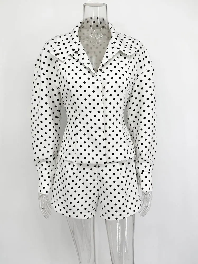 Tossy Fashion Commute 2 Piece-Set Shorts For Women Long Sleeve Patchwork Contrast Shirts Coat And Female Shorts Outfits Summer