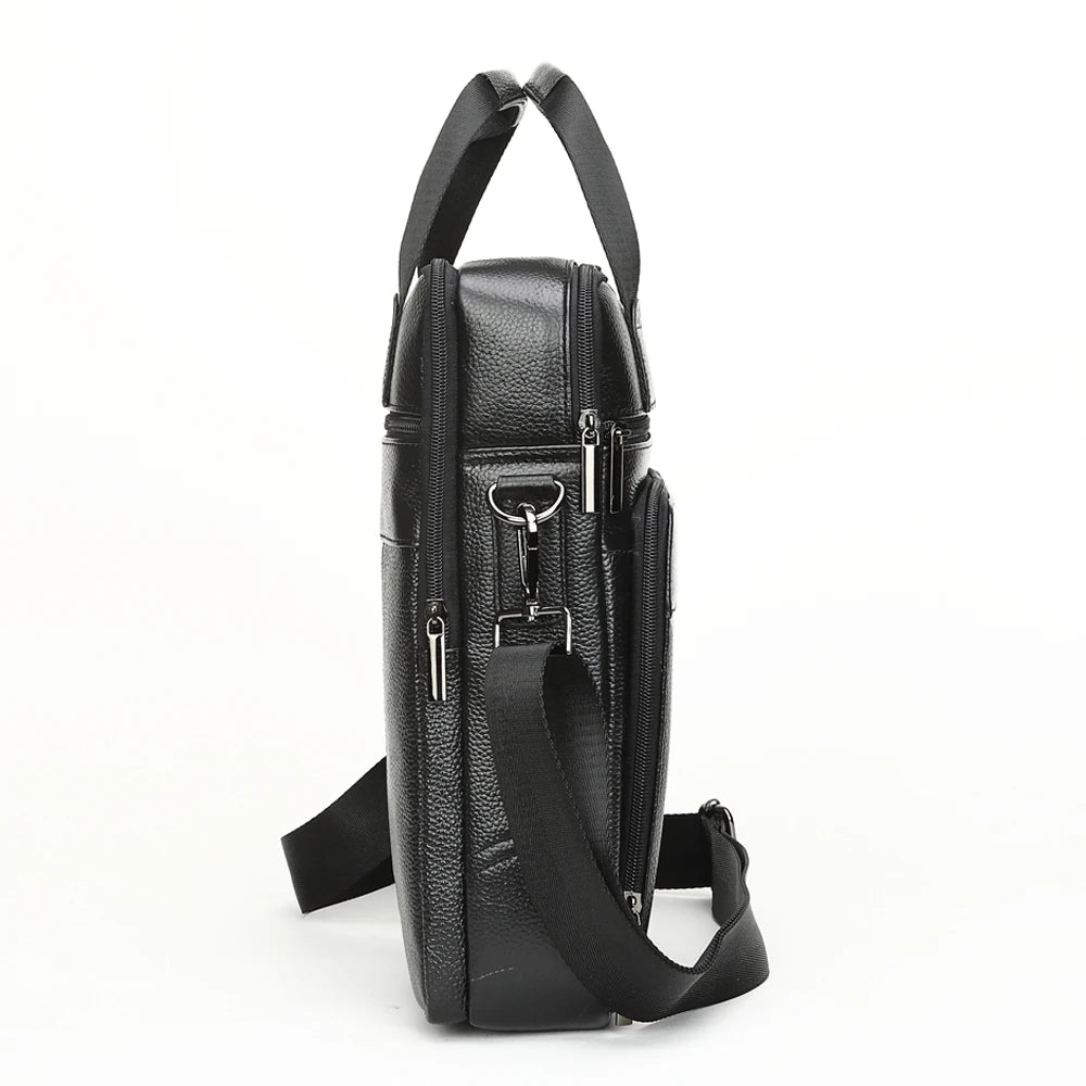 MEIGARDASS Genuine Leather Business Briefcase Men Travel Shoulder Messenger Bags Male Document Handbags Laptop Computer Bag