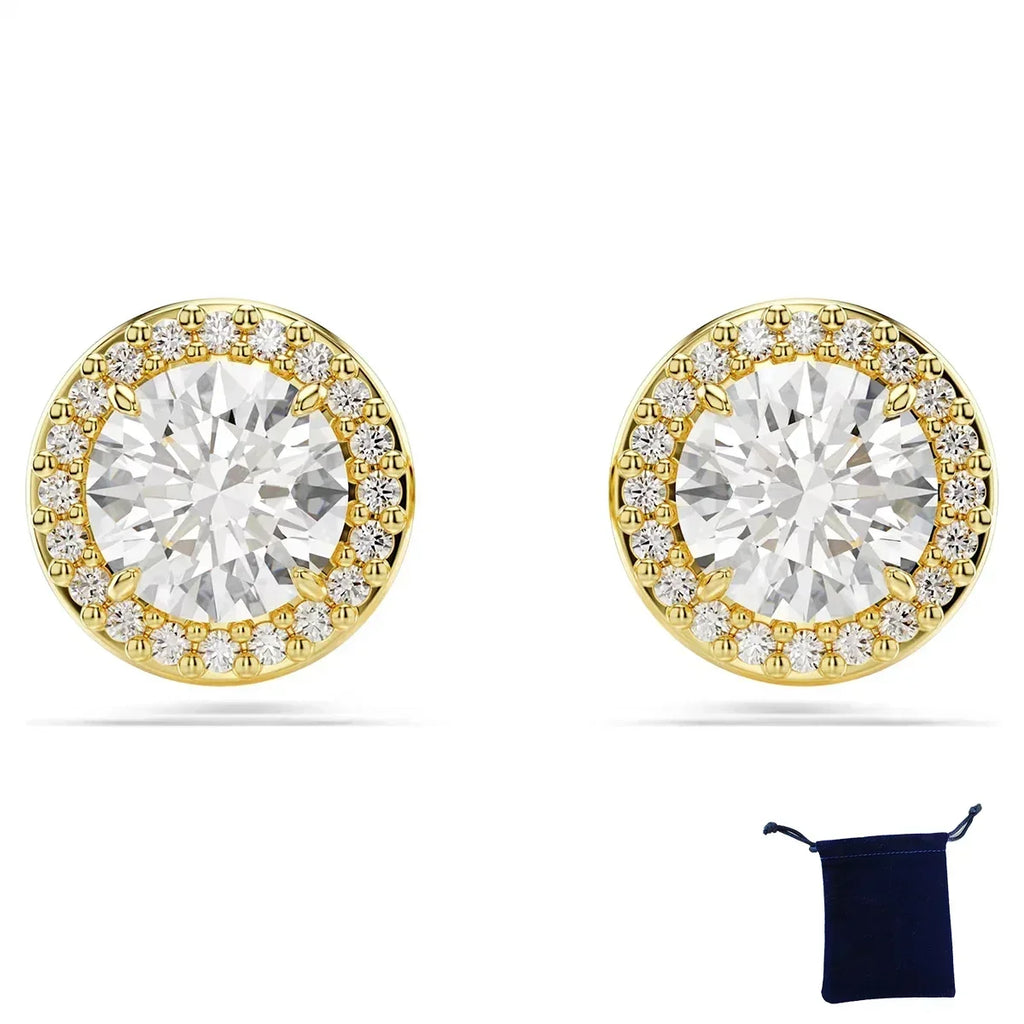 High Quality Women's Classic Happiness Diamond Round Crystal Necklace Set S925 Silver Gorgeous Una Angelic Series Jewelry Set
