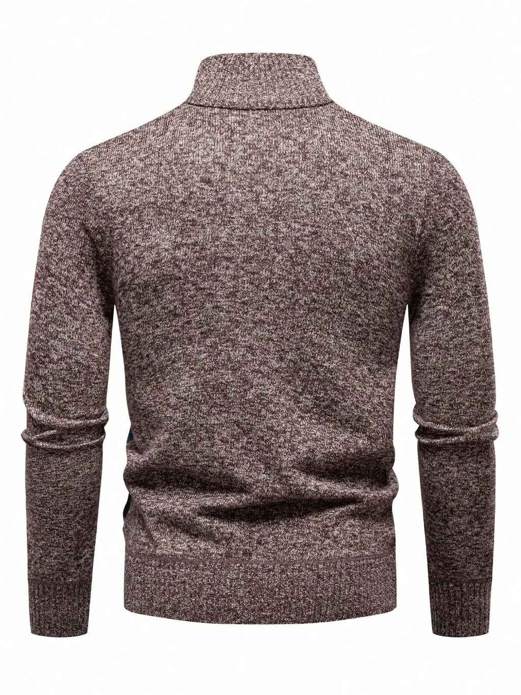 Men's Quarter Zip Sweater with Rhombus Pattern, Casual Long Sleeve Knit for Autumn Winter