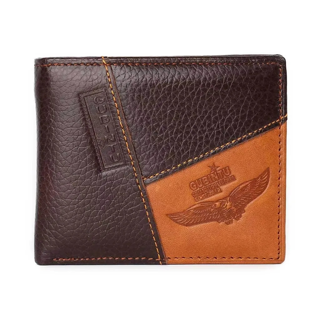 Name Customized Men's Short Wallet Genuine Cow Leather Retro Coin Pocket Card Holder Money Bag High-Quality Male Purse