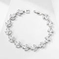 ZAKOL Luxury AAA Cubic Zirconia Wedding Bracelets for Women High Quality White Gold Color Leaf Charm Bracelet Bangles