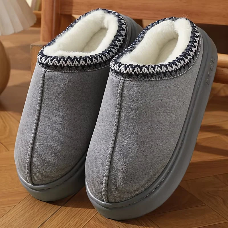 Platform Fluffy Slippers Women House Flats Fashion Plush Winter Designer Shoes Ladies Home Elegant Casual Footwear Large Size