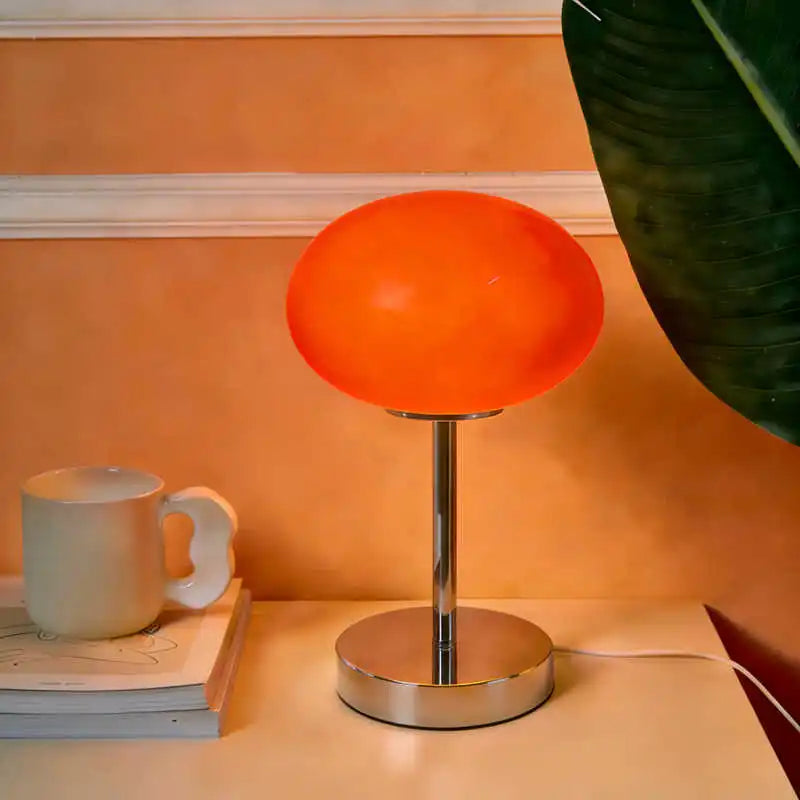 Girl's Pink Glass Table Lamp High-End Designer Influencer's Same Style Light,Warm Ambient Decorative Lamp for Study Room Bedroom