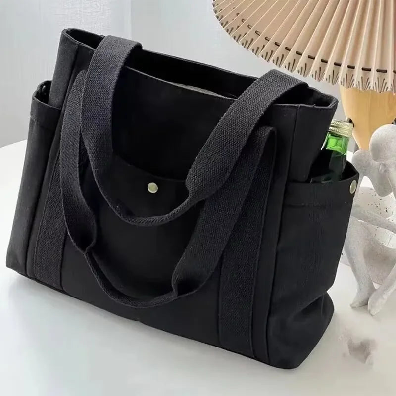 Homefish Capacity Canvas Tote Bags for Work Commuting Carrying Bag College Style Student Outfit Book Shoulder Bag Shopping Bag