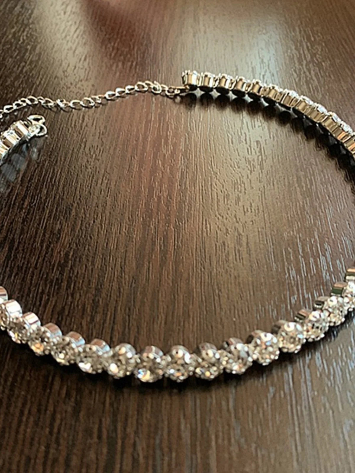 Bling Diamond Choker Nelace Ele Layering Silver Alloy Women's Faion Jewelry Ins Trend Lobone Chain