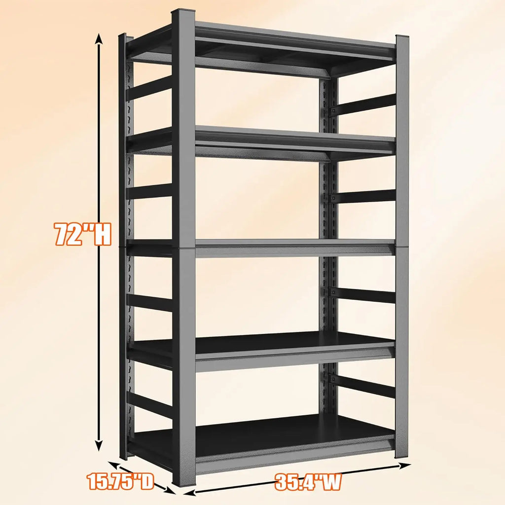 Heavy Duty Garage Shelving Rack 72 Inch 3500 LBS Capacity 5 Tier Adjustable Metal Industrial Storage Shelves for Customized