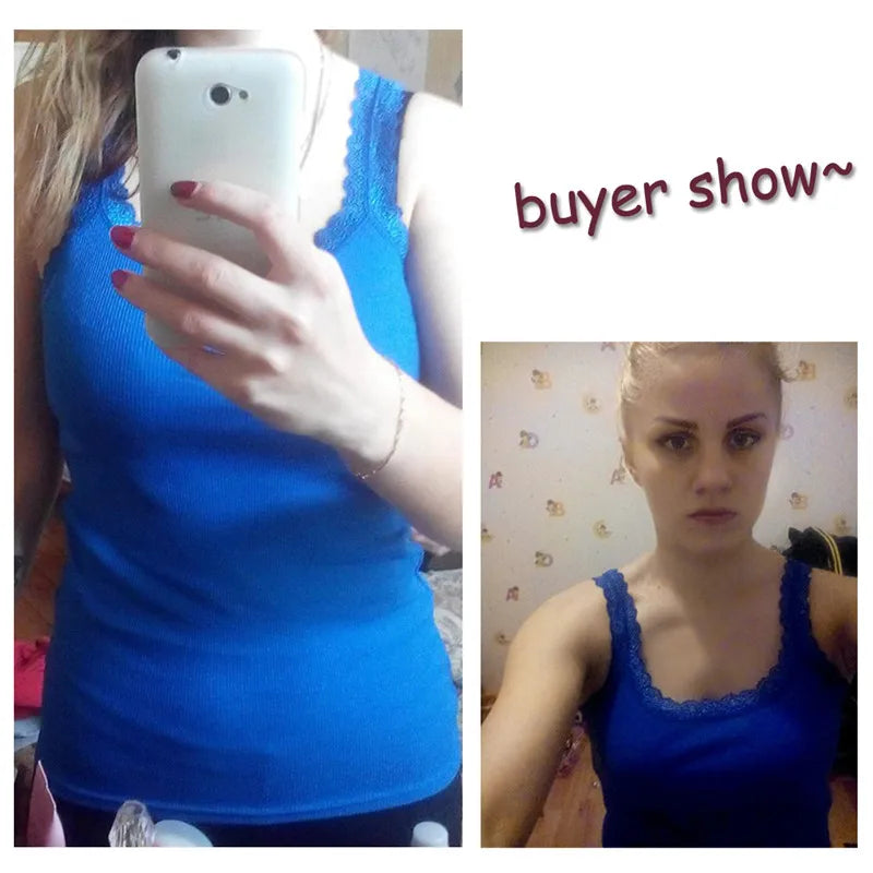 Women's Sleeveless Casual Lace Tank Top
